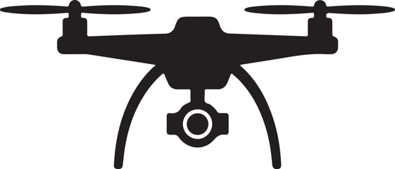 Naklejka premium Modern Drone SilhouetteQuadCopter Flying SilhouetteAerial Drone Vector DesignRemote Control Drone IllustrationDrone Photography Silhouette