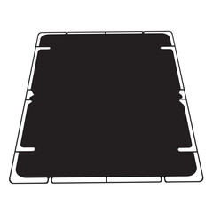 Obraz premium Abstract black and white trapezoid shape with geometric border and negative space concept design