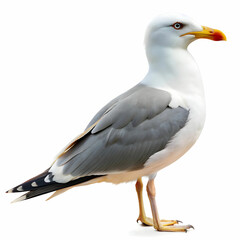 Fototapeta premium A wonderful gull bird on white background
