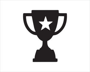Trophy Silhouette Depicting Victory, Success, Achievement, and Honor in Sports and Competitive Events.