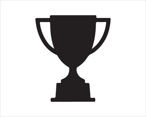 Trophy Silhouette Depicting Victory, Success, Achievement, and Honor in Sports and Competitive Events.