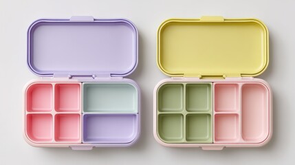 Pastel Colored Bento Lunch Boxes