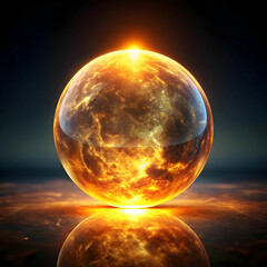 Glowing earth on beautiful background