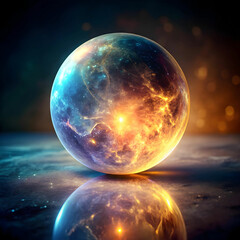 Fototapeta premium Glowing earth on beautiful background