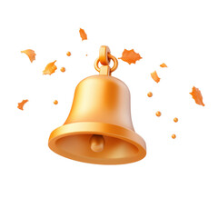 Festive orange bell with autumn leaves