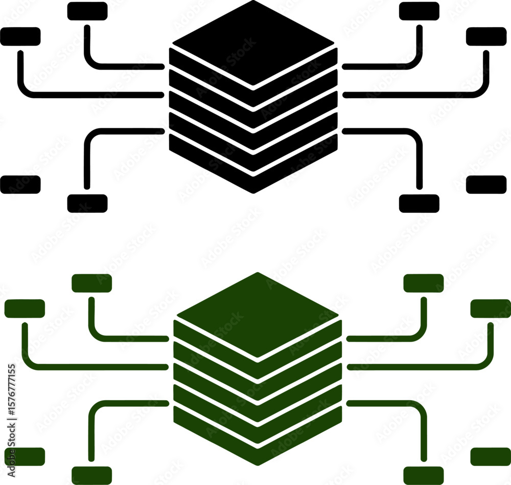 Poster data storage and processing illustration for cloud computing and network technology concept design v