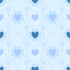 Seamless pattern with heart balloons, cute design pattern for paper, wrapping, decoration, nursery, textile, fabric and wallpaper. With soft light colours background