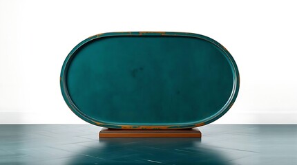 Teal tray with aged rim
