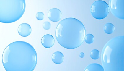 Fototapeta premium Light blue bubbles on a light background