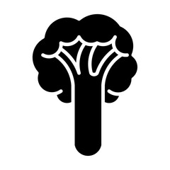 vector icon of a broccoli vegetable. Ideal for concepts related to healthy food, vegetarian diet, nutrition, farming, organic produce, or grocery illustration.