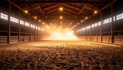 Interior of a large horse riding arena