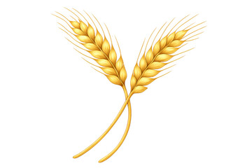 Realistic illustration of two ears of wheat crossing, isolated on transparent background, ideal for agriculture or food industry projects