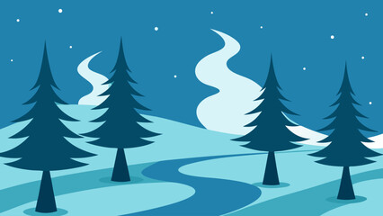 Fototapeta premium winter landscape with trees