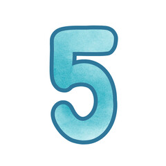 Blue number five 