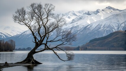 tree on the lake