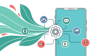 Obraz premium Exploring the intricate world of mobile applications digital transformation and the future of connectivity and communication technologies