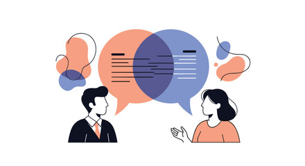 Engaging dialogue between two professionals illustrates effective communication and idea exchange in a collaborative environment promoting mutual understanding and business growth