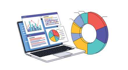 Visualizing financial data trends and performance metrics through interactive digital dashboards and analytical reports