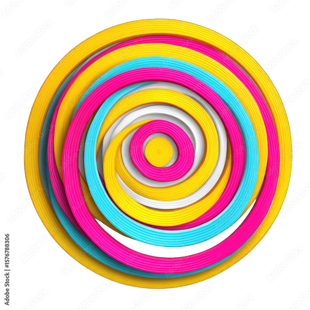Poster Colorful Circular Swirl Pattern with Dynamic Depth