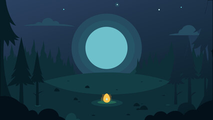 Naklejka premium halloween night landscape