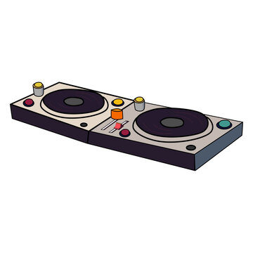 dj turntable equipment cartoon style clip art preview
