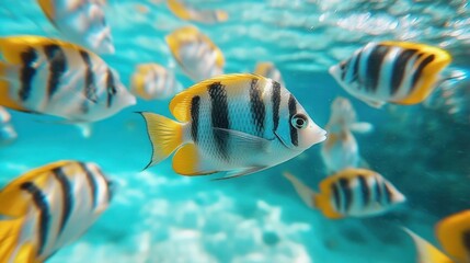 Vibrant Reef Fish Underwater Scene: Tropical Fish Paradise