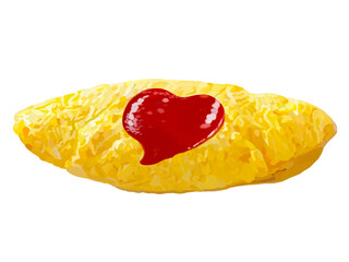 オムレツ（ハートケチャップ）