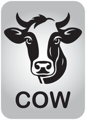 cow head logo vector