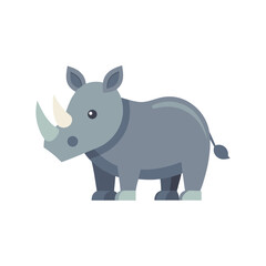 Fototapeta premium Minimal a rhinoceros icon vector illustration