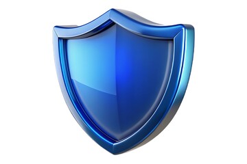 Glossy blue glass shield with metallic frame image