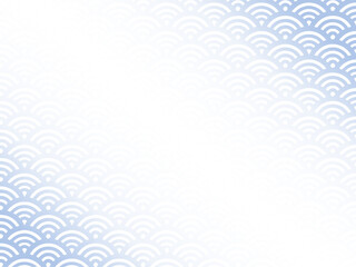 青の青海波ななめコーナーフレーム　和数のシンプルな背景