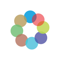 Colorful Venn diagram is showing three overlapping circles with numbers for your text and design. Venn Diagram . EPS 10 . Vector Illustration . 