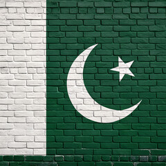Pakistan Flag on Brick Wall: Powerful National Symbol