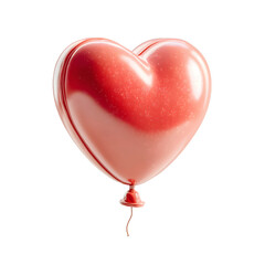 Red heart balloon glimmers softly