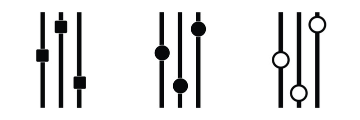 Filter control vector. Settings sliders line icon vector illustration set. EPS 10  .