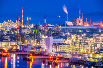 広島県　大竹市　工場夜景 亀居公園