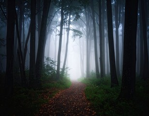 Fototapeta premium Misty forest path