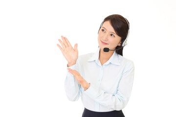 笑顔の女性オペレーター