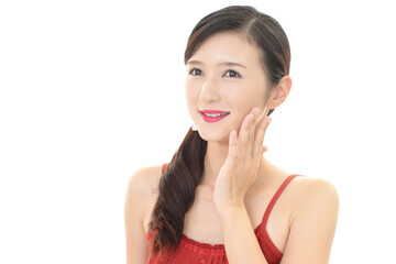 若い女性のスキンケアイメージ