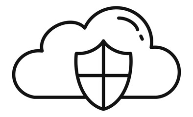 ITセキュリティとクラウドサービスの記号を表すアイコン