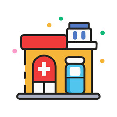 vector illustration of a shop pharmacy