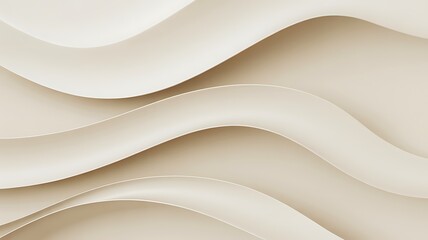 Obraz premium Smooth cream abstract wave layers creating elegant minimal background design 