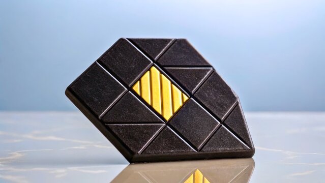 Geometric Puzzle Piece on Light Background Showcasing Unique Design and Texture