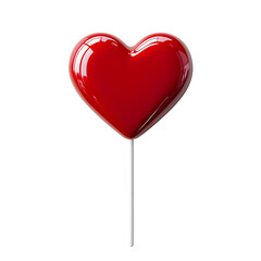 Red heart shaped lollipop against black background symbolizing love and romance