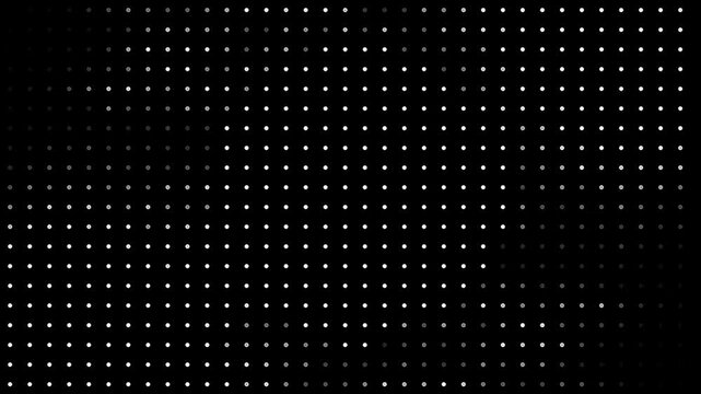 abstract monochrome halftone dots motion design art. random dot fading flickering animation background