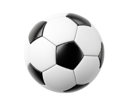 Classic soccer ball with hexagonal pattern