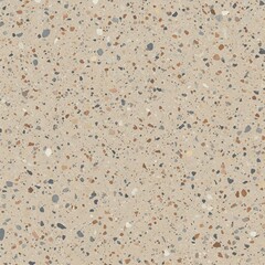 Modern terrazzo pattern with speckled texture, muted clay tones, minimal seamless background