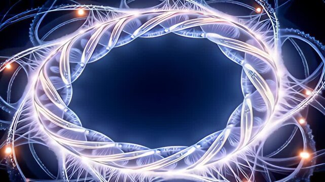 Surrounded by an ethereal glow of brilliant whites and soft pastels, the Fractal Border Frame expanding in recursive loops presents a celestial frame that floats amid mesmerizing light