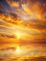 Obraz premium Softly glowing peach hues blend with warm gold tones in a serene tranquil sky at dusk