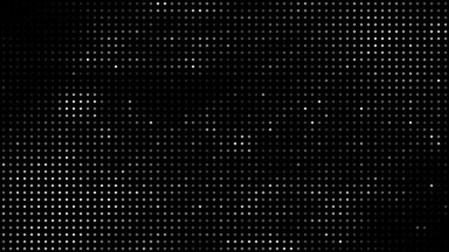 abstract monochrome halftone dots motion design art. random dot fading flickering animation background